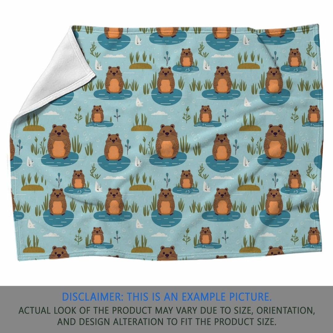 Beaver Blanket, Cute Animal Blankets, Farmhouse Sherpa Blanket