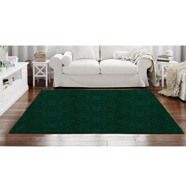 Dark Green Rug Etsy