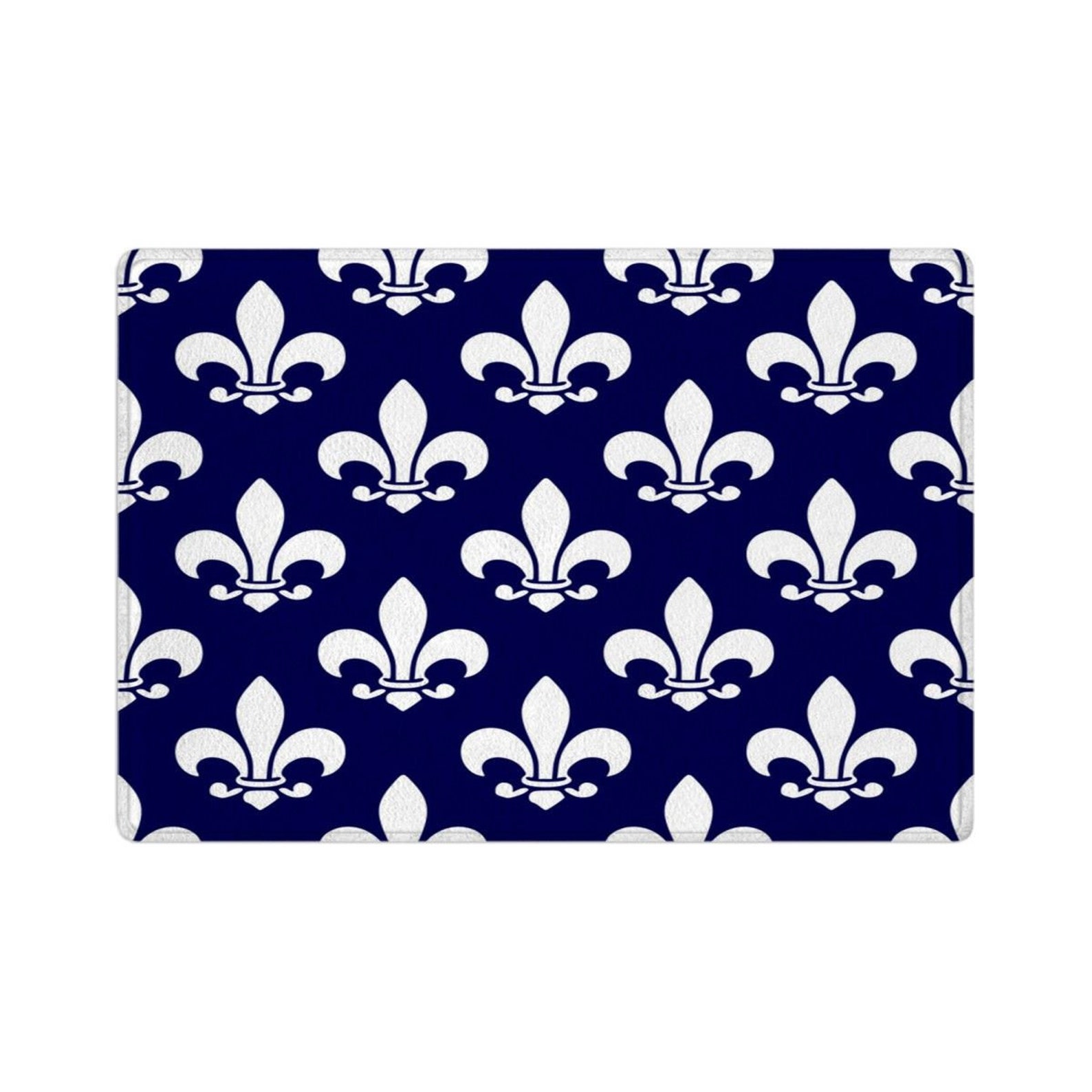 Weiße und marineblaue Badematten Marineblauer | Etsy