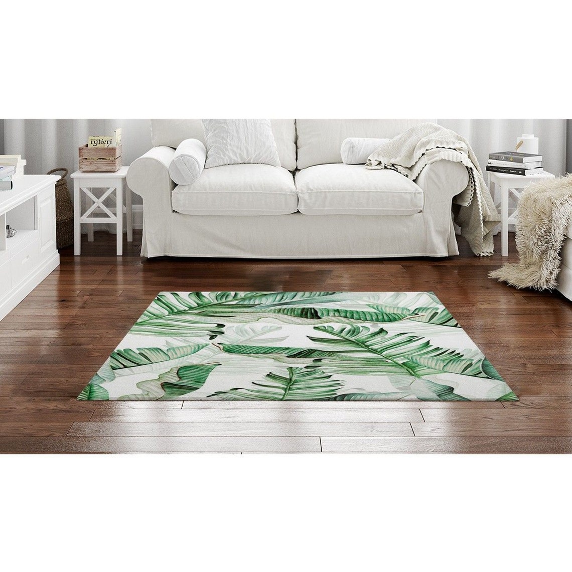 Palm Tree Area Rug Palm Tree Rug Tropical Leaf Rug Tropical Etsy