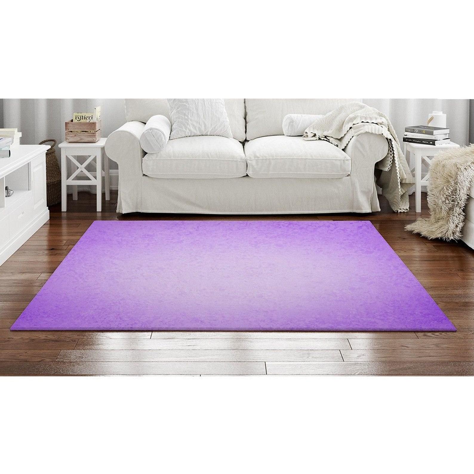 Purple Plain Print Rug Pastel Purple Area Rugs Etsy