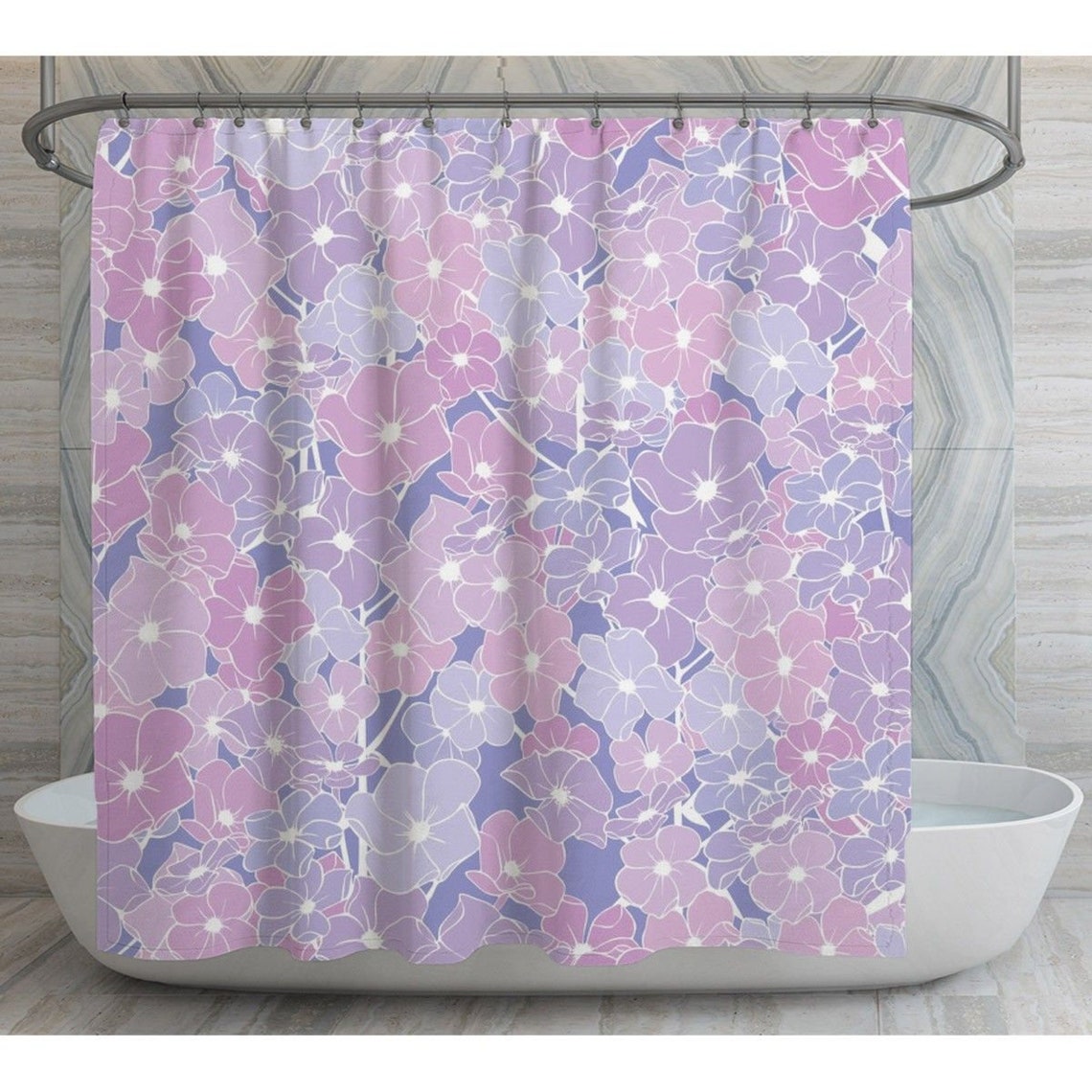 Lilac Shower Curtains Flowers in Shades of Purple Shower Etsy