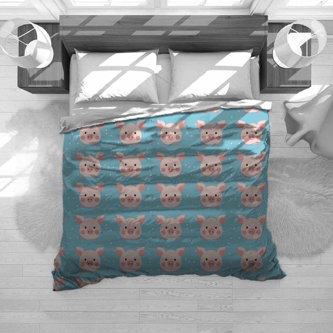 Pig Bedding Piglet Bedding Set Farmhouse Comforter Farm Etsy
