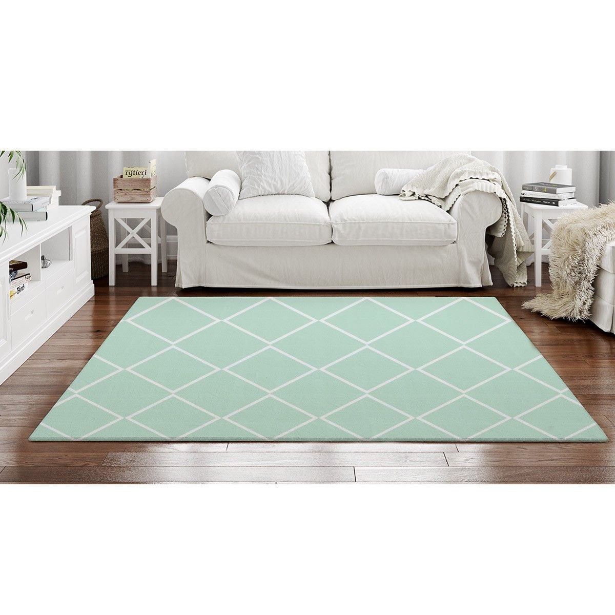 Mint Rugs Diamond Pattern Rug Mint Harlequin Area Rugs Etsy
