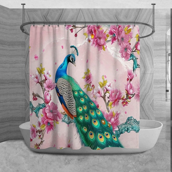 Peacock shower curtains discount