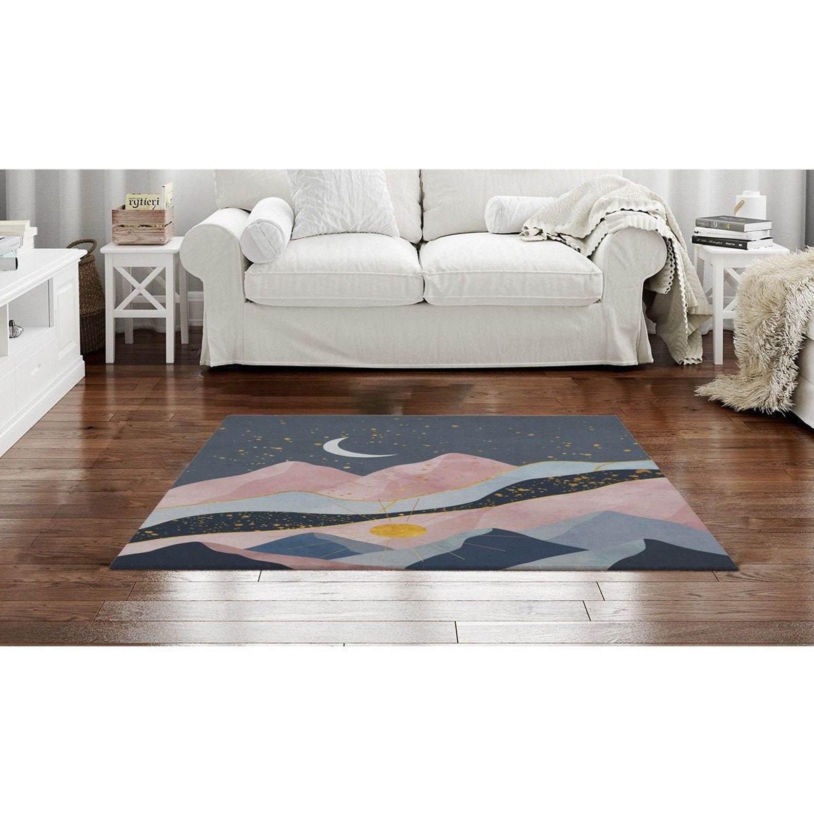 Mountain Rugs Mountain Area Rugs Mountain Silhouette Rug Etsy