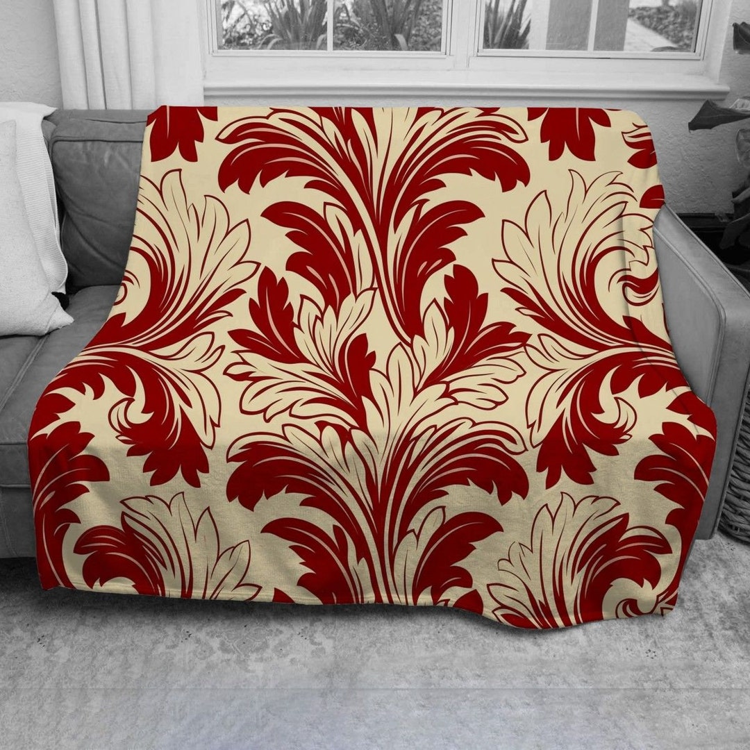 Acanthus Blanket French Country Blankets Victorian Sherpa Etsy