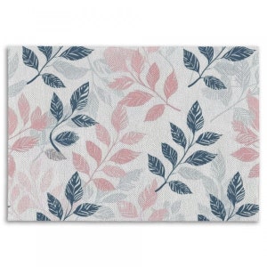 Blue and Pink Leaf Area Rug Blue and Pink Rug Leaf Area Rug White and ...