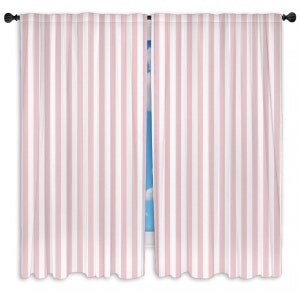 Striped Curtain Panel Striped Window Curtains Pink Drapes Pink And White Curtains Blush Pink Curtains Pastel Drapes Blush Curtains
