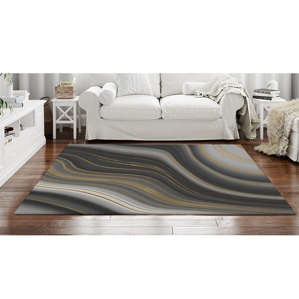 Grey and Gold Rug Etsy