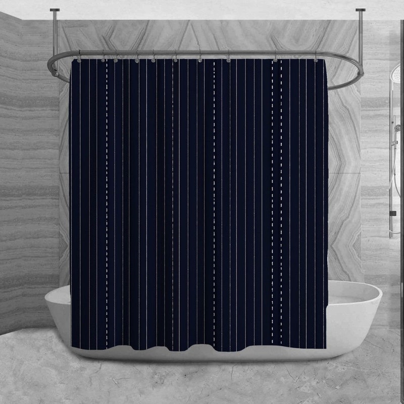Navy Shower Curtain Etsy