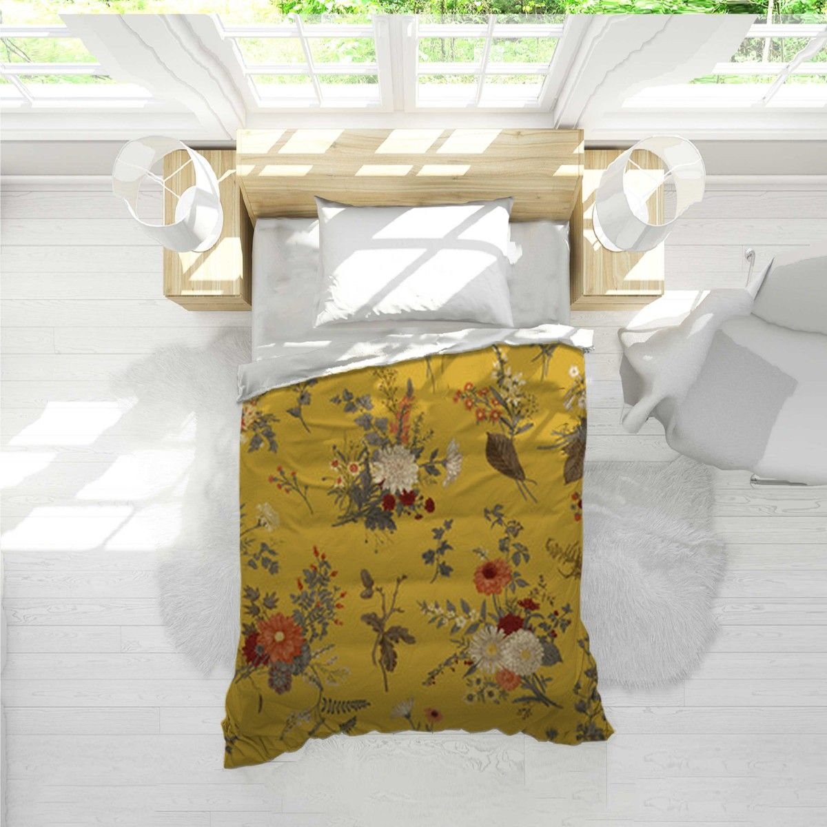 Yellow Comforter Yellow Toile Pattern Comforters Toile De Etsy