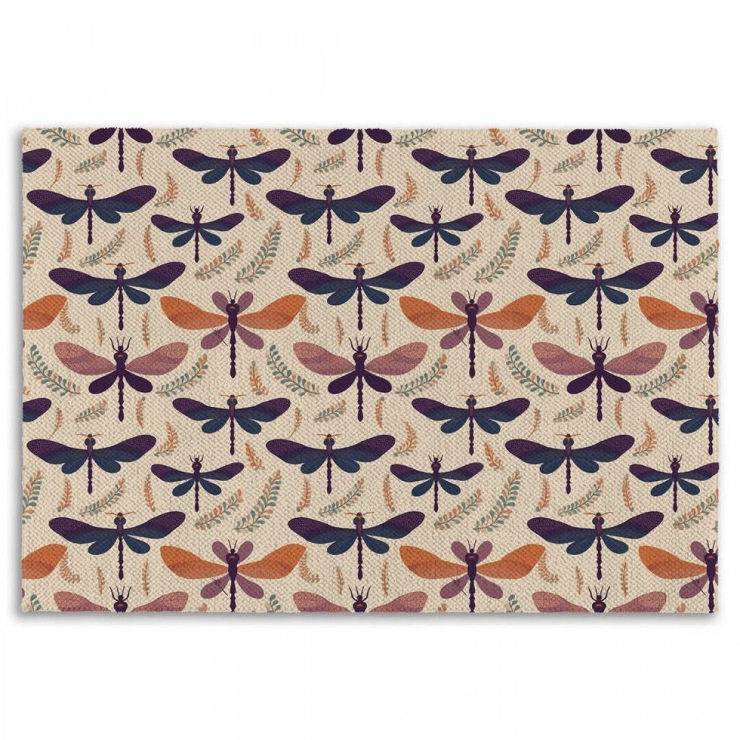 Dragonfly Rug Insect Rugs Bohemian Area Rug Bug Living Room Etsy