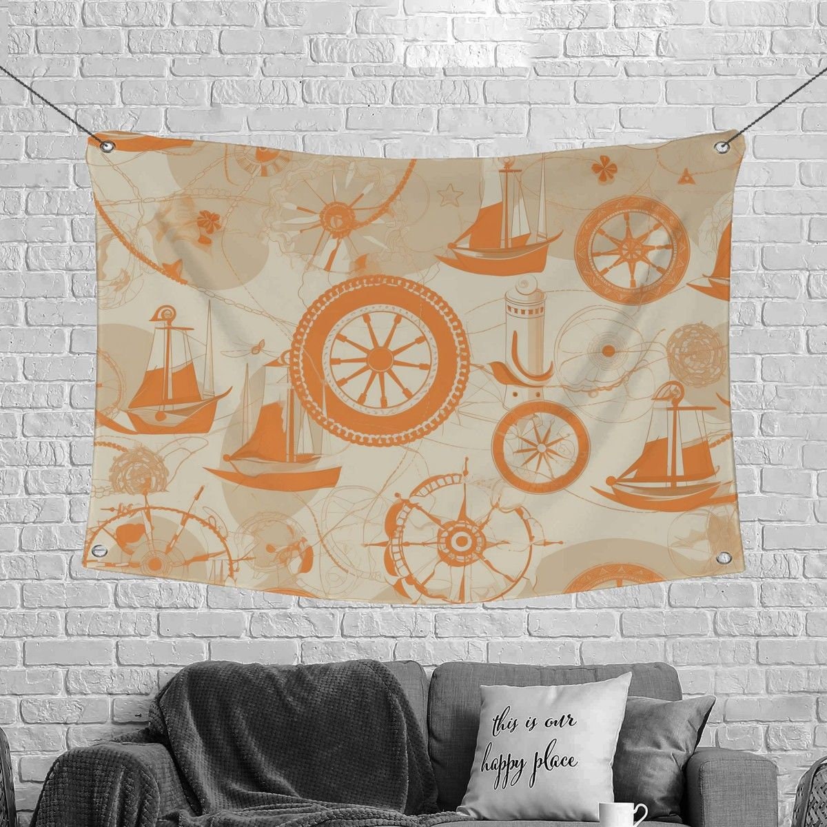 Vintage Speed Boat Tapestry Wall Art