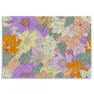 Pastel Floral Rugs Colorful Flowers Area Rugs Botanical Garden Floor Mats Multi Colored Living Room Rug Modern Art Rug