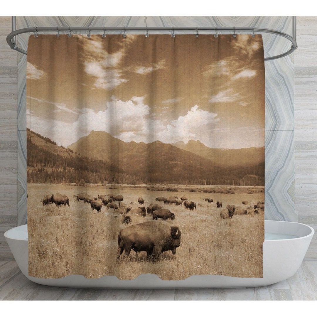 Yellowstone Bison Shower Curtain Bison Shower Curtain Buffalo Shower