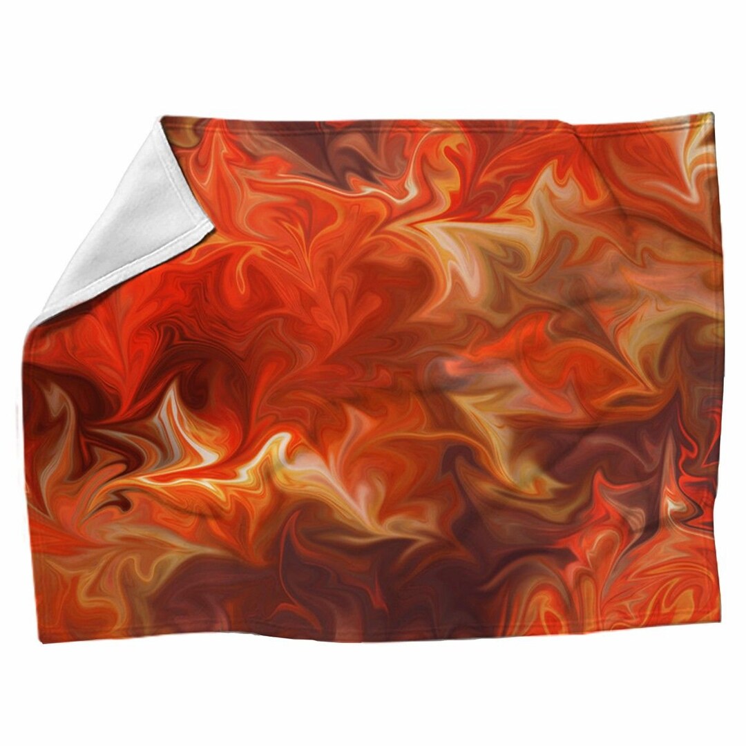 Orange Blankets Swirls in Autumn Colors Fleece Blanket Orange Etsy