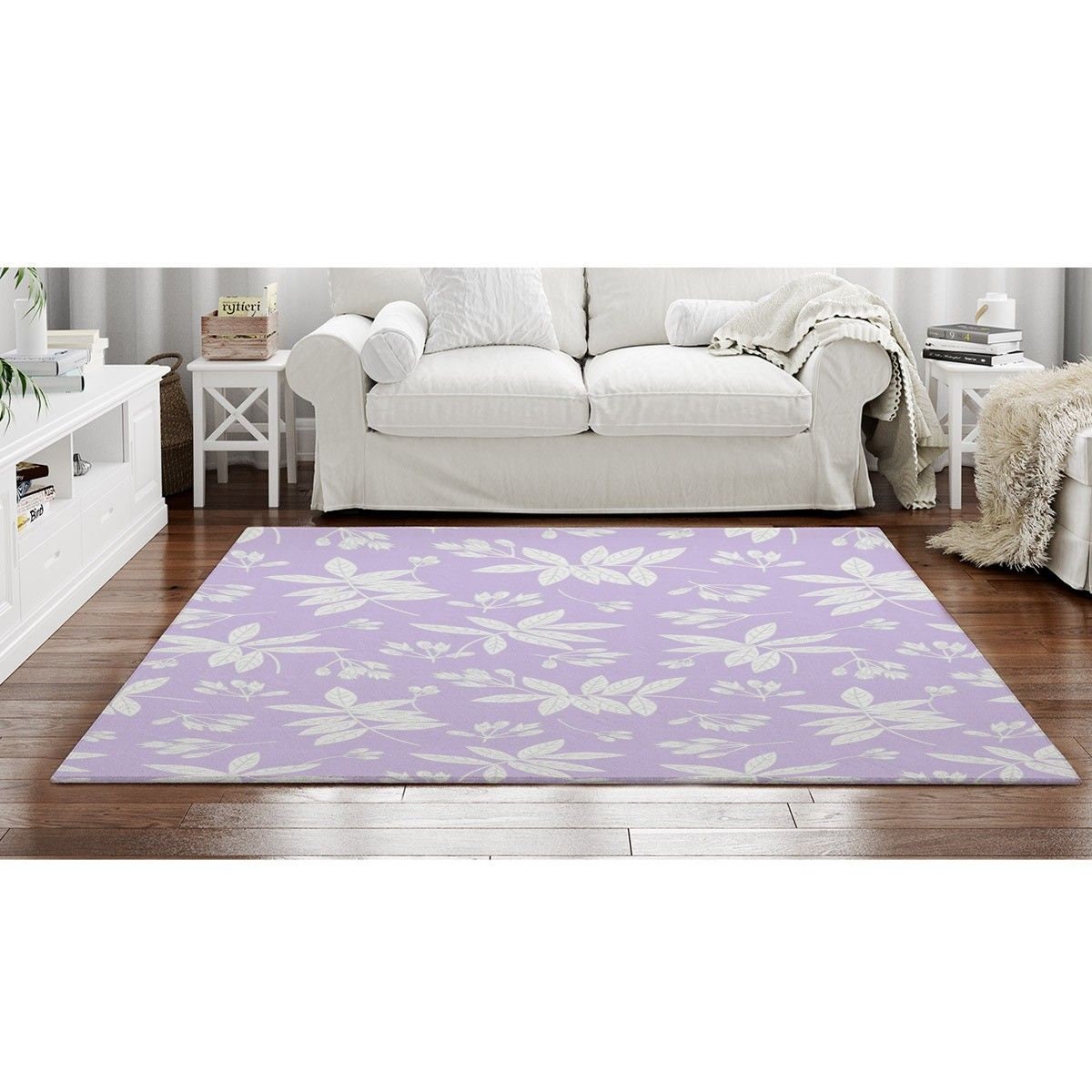 Lavender Rugs Leaf Rug Lavender Ditsy Area Rugs Ditsy Etsy UK
