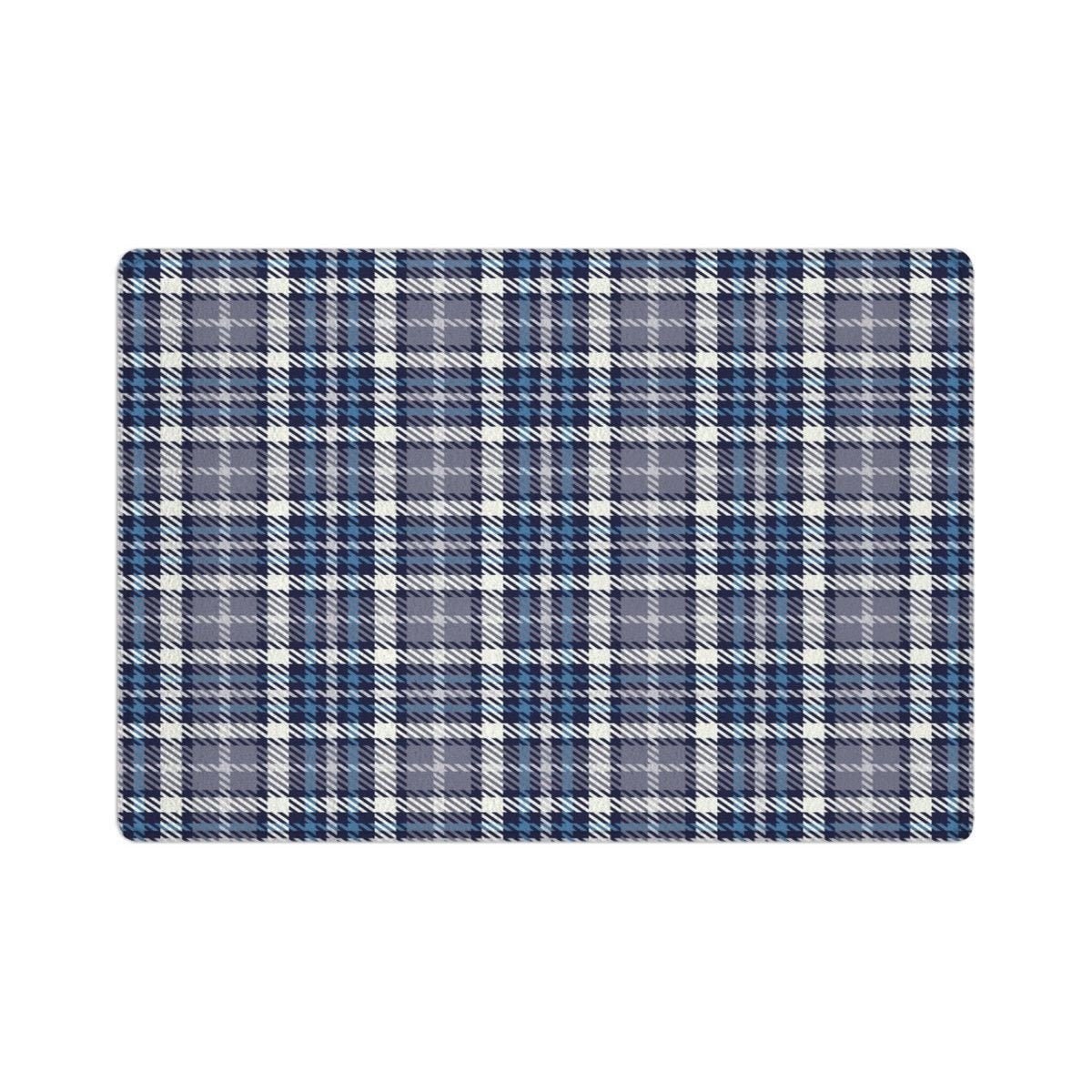 Graue und blaue Badematte karierte Baddeko grau und blau | Etsy