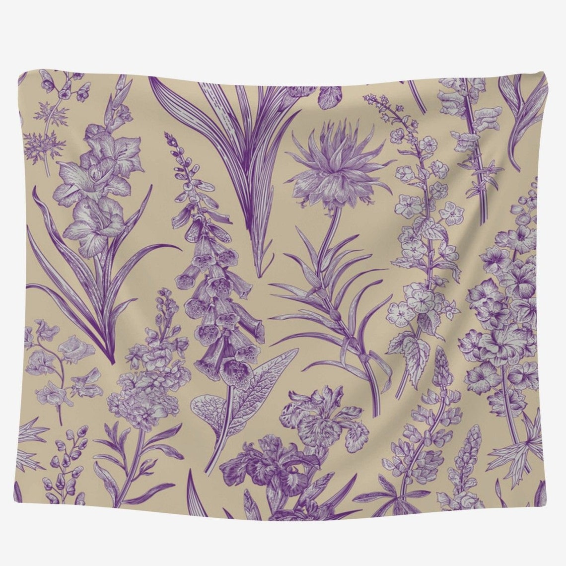 Purple Fabric Purple Toile Fabric Toile Pattern Fabric By Etsy