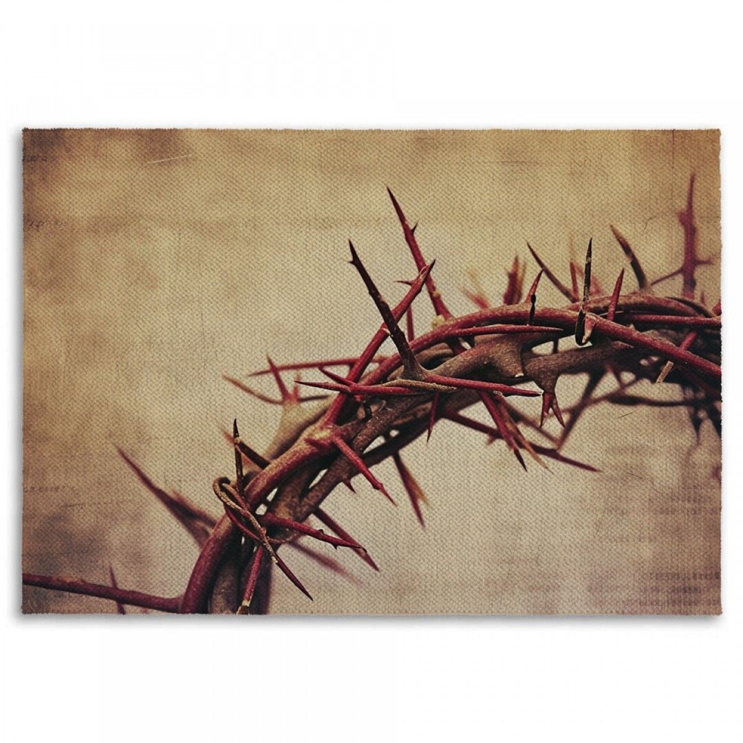Christian Rugs Crown of Thorns Area Rug Brown Area Rugs Jesus Names Rug