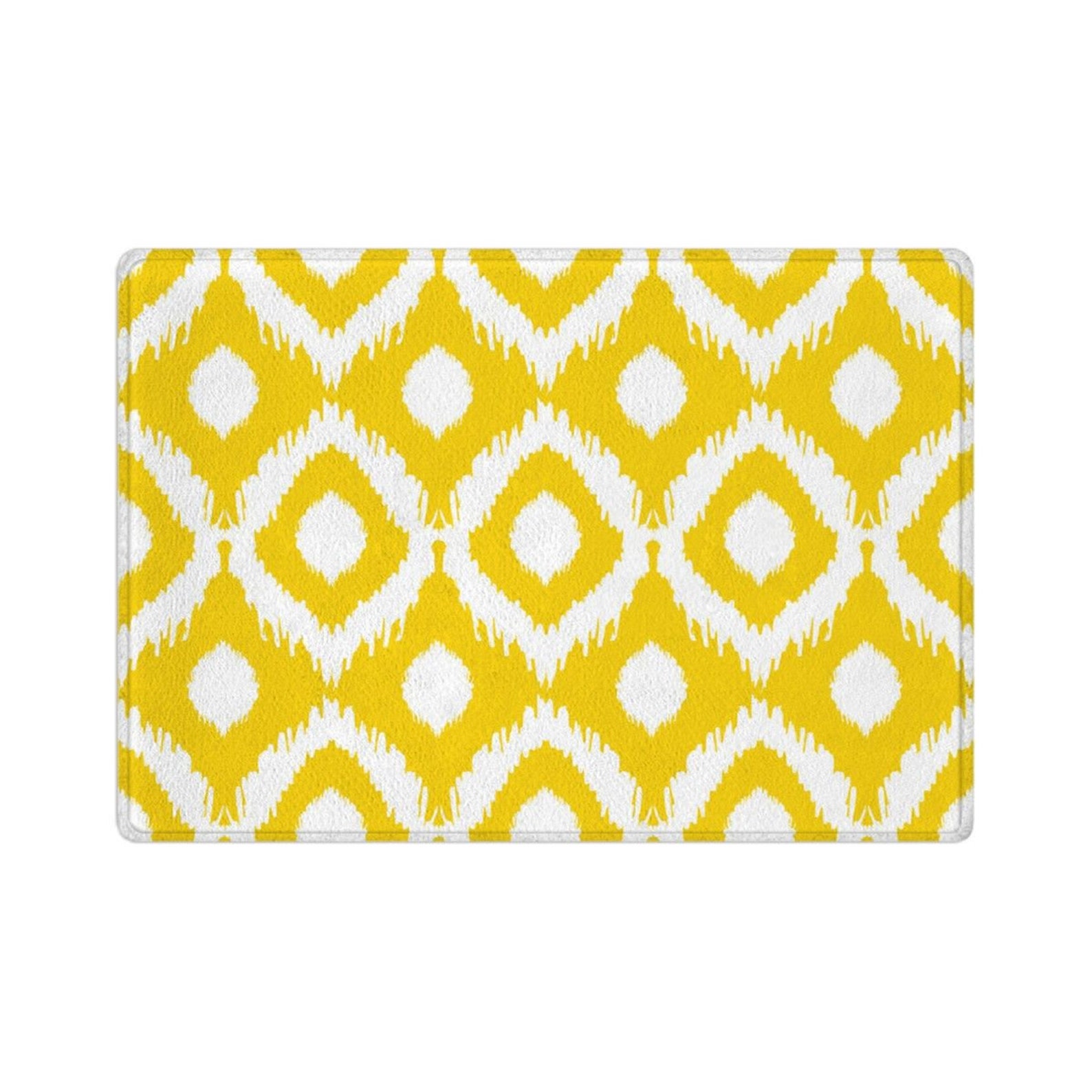 Yellow Bath Mats Yellow Ikat Bath Mat Ikat Pattern Bath Mat Etsy