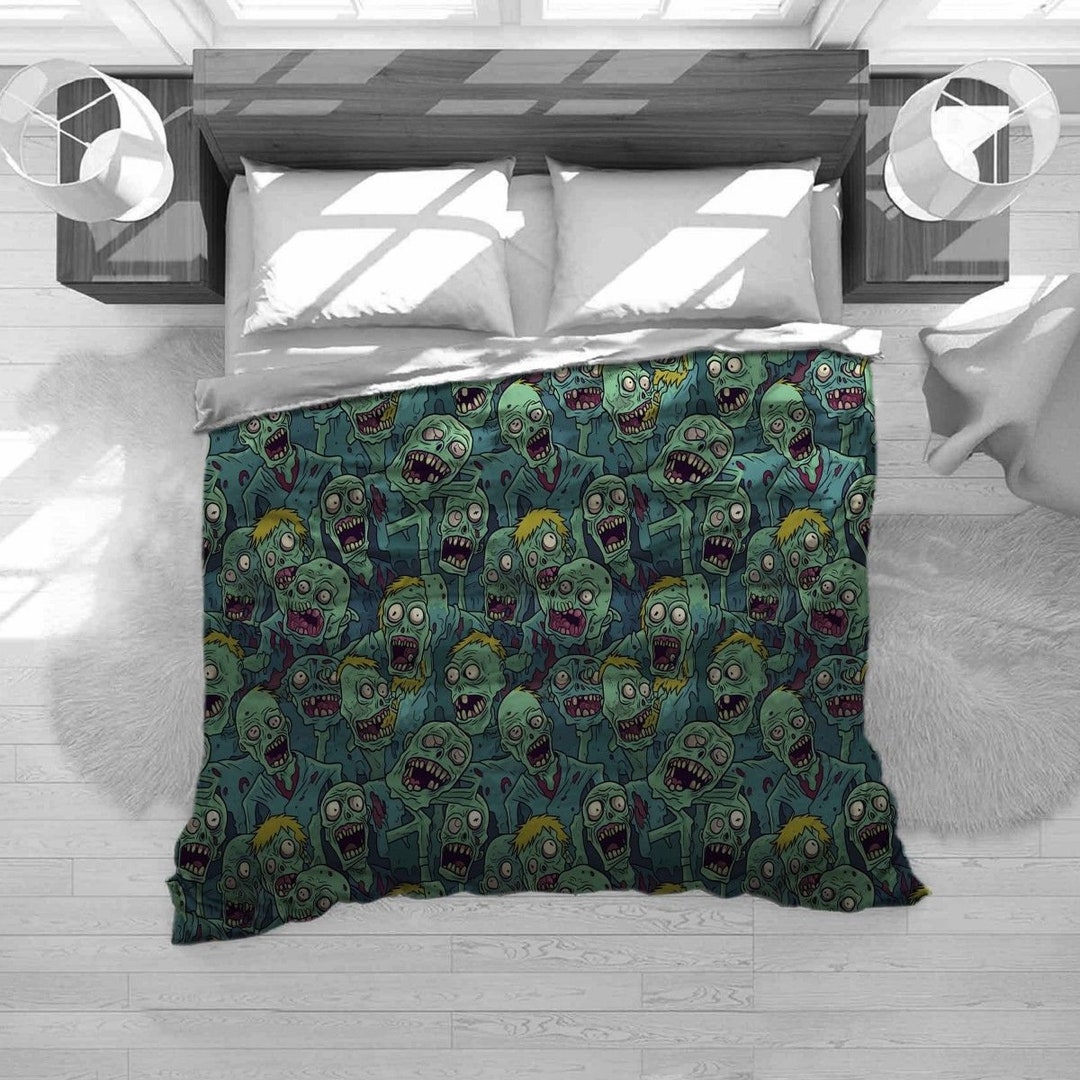 Zombie Bedding Apocalypse Bedding Set Scary Comforter Goth Etsy