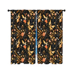 Fairy Window Curtain: Floral Botanical Forest Panel