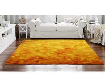 Orange Circle Area Rug: Abstract Geometric Design