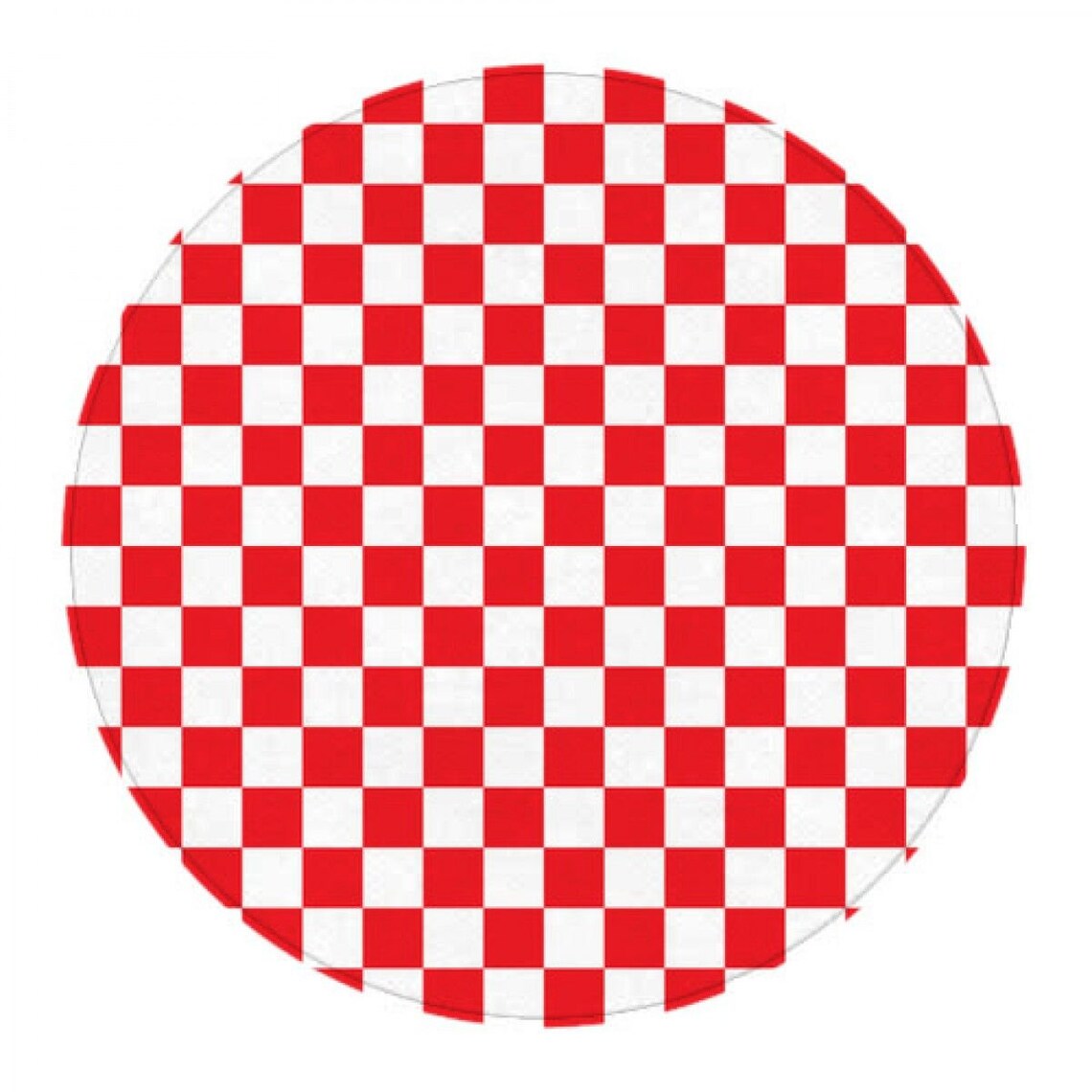 Red And White Checkered Round Rug Checkered Round Rug Red Etsy