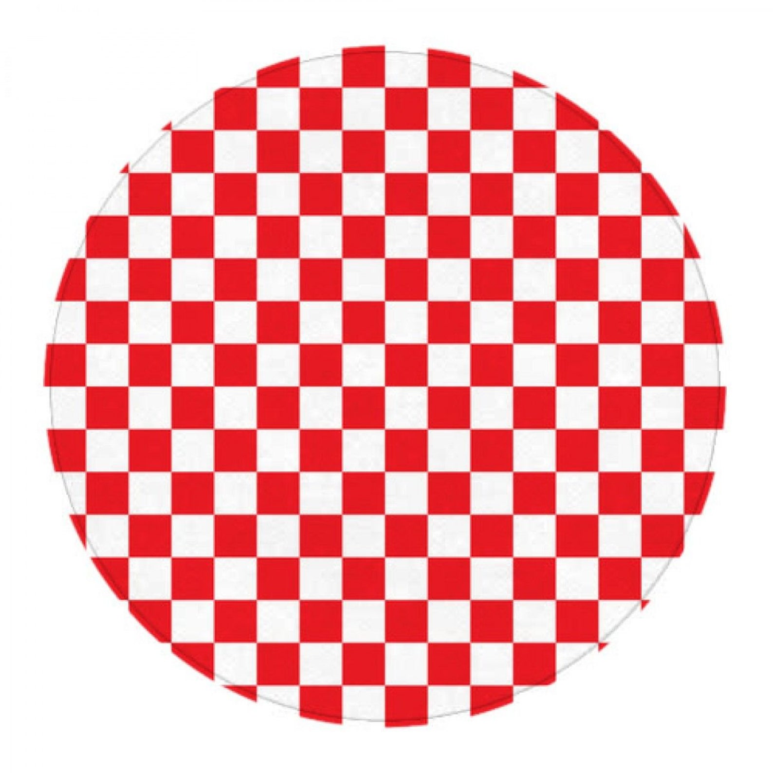 Red And White Checkered Round Rug Checkered Round Rug Red Etsy