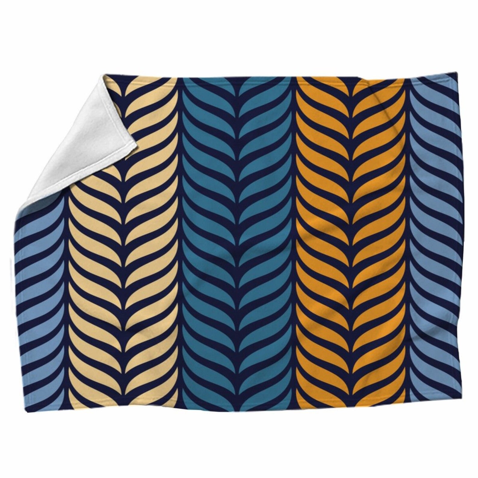 Blue And Yellow Blankets Geometric Blanket Blue And Yellow Etsy