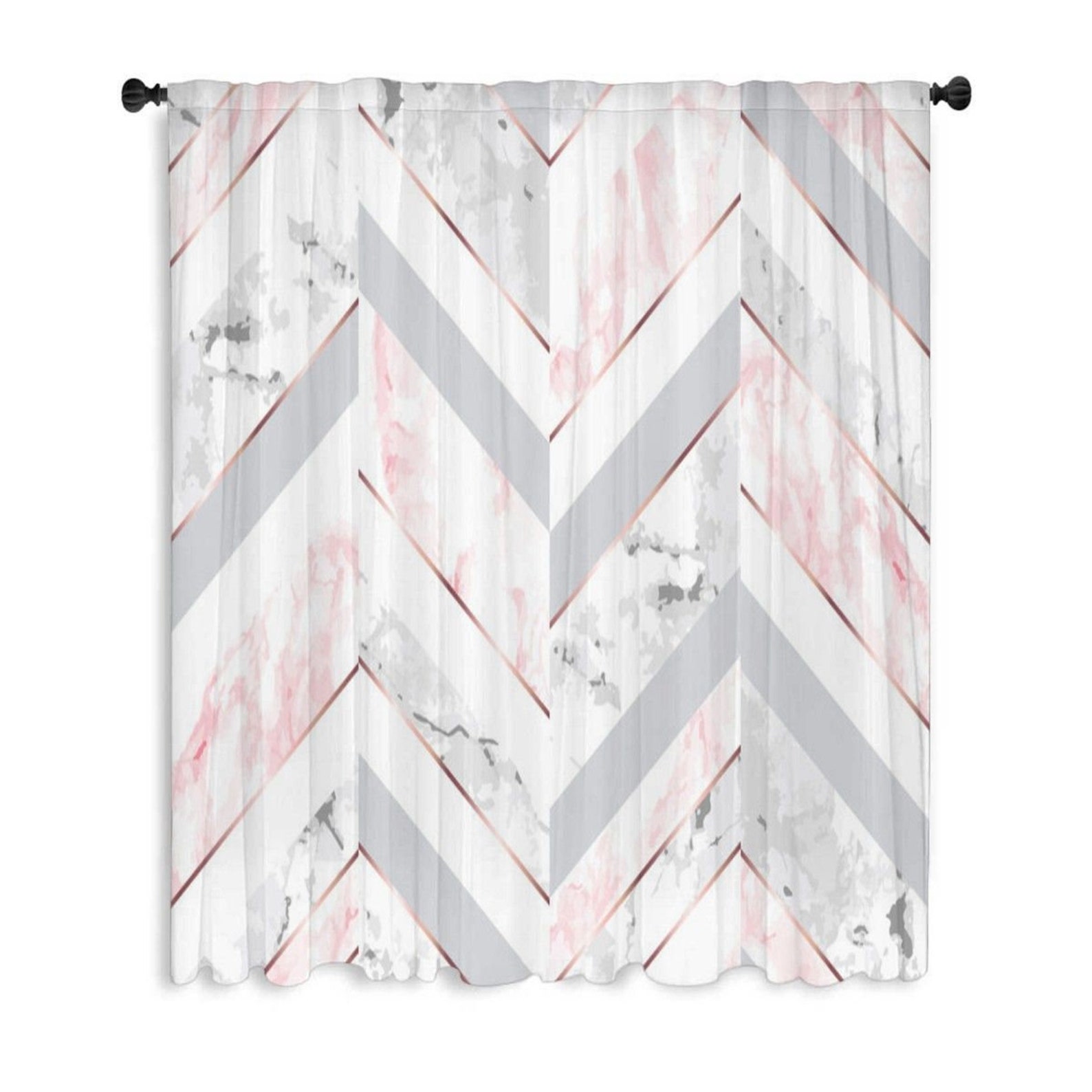 Graue und rosa Fenstervorhänge moderne Vorhänge graue und | Etsy