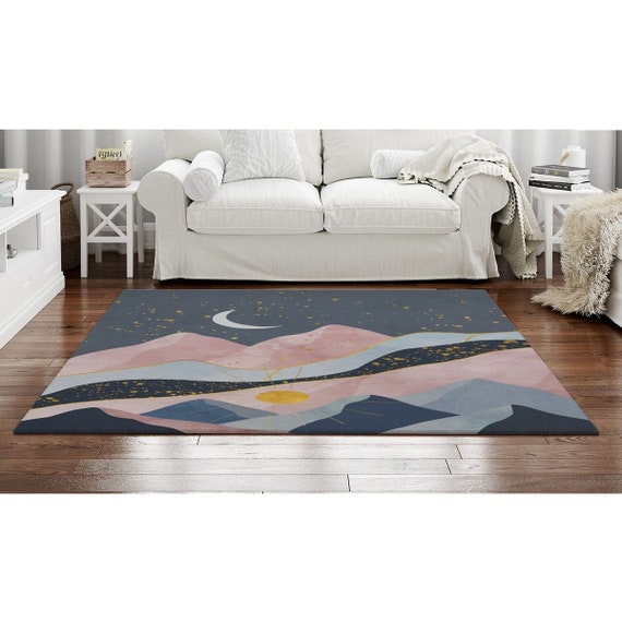 Mountain Rugs Mountain Area Rugs Mountain Silhouette Rug Etsy