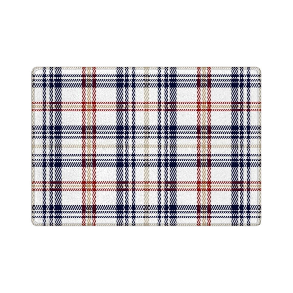Weiße und marinefarbene Badematte karierte Badematte weiße | Etsy