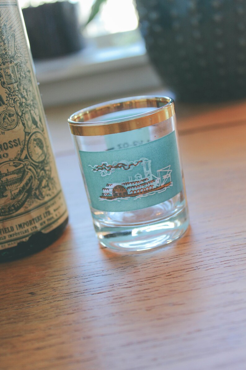 Vintage River Boat Shot Glass Southern Comfort Etsy