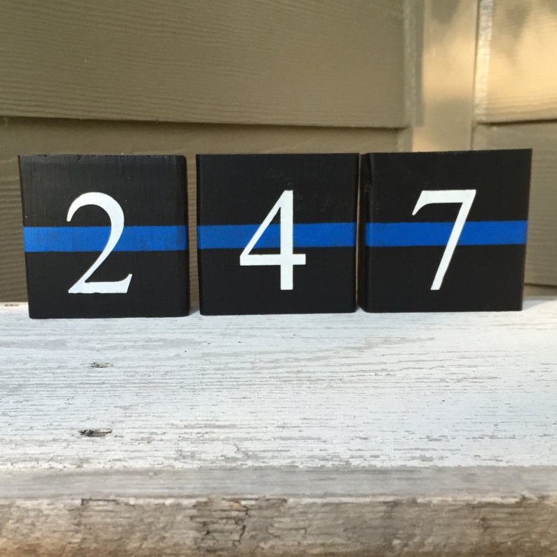 LEO Law Enforcement Badge Numbers Home Decor Wood Blocks Etsy