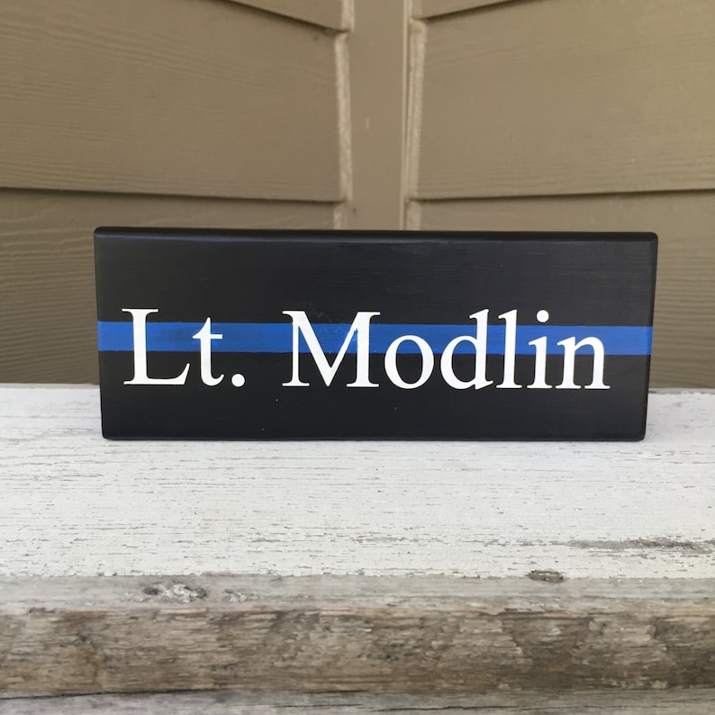 LEO Law Enforcement Name Block Thin Blue Line - Etsy