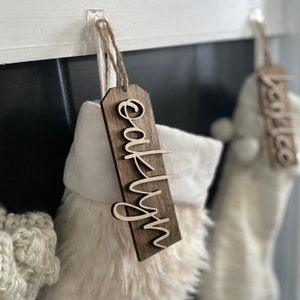 Custom Stocking Tag / Farm house Decor / Rustic Christmas / Personalized Tag / Stocking Name Tag / Custom Name