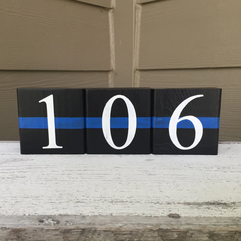 LEO Law Enforcement Badge Numbers Home Decor Wood Blocks - Etsy