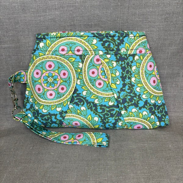 Plissee Armband Geldbörse Tasche Tote Amy Butler Floral Print Fabric Small