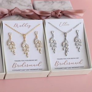 bridesmaid gifts, olive leaf earrings, personalized bridesmaid bracelet initial necklace, bridesmaid jewelry set, bridesmaid proposal