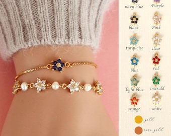 personalized bridesmaid gift, freshwater pearl bracelet flower girl bracelet, wedding  handmade jewelry gift Valentine&#39;s Day gift for her