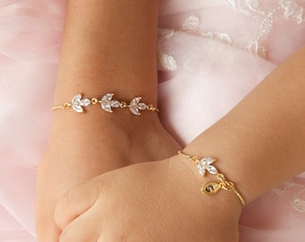 Junior Bridesmaid Proposal Gift, Junior bridesmaid bracelet earrings, Flower girl bracelet, olive leaf adjustable bracelet, wedding gift