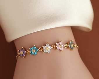 personalized bridesmaid gift flower birthstone bracelet wedding Best Friends Bridesmaid Proposal Maid of Honor