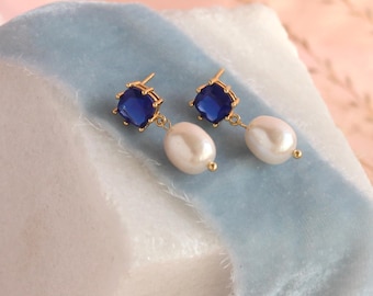 Will you be my Something Blue earrings, something blue for bride, Something Blue Bridal Party gift Jewelry, mother of the bride gift box