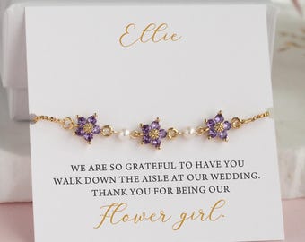 personalized flower girl gift, freshwater pearl bracelet flower girl bracelet, flower girl proposal toddler girl wedding  handmade jewelry