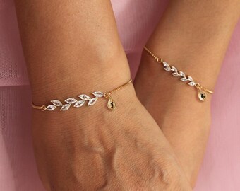 bridesmaid gifts, olive leaf bracelet, mother of the bride gift, maid of honor gift for her, bridesmaid proposal, will you be my bridesmaid