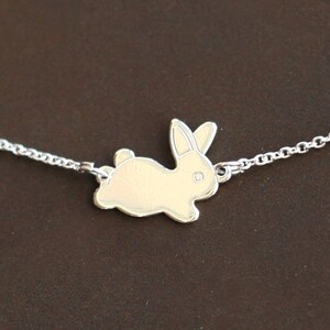 Silver Rabbit Necklace Bunny Necklace Silver Rabbit Rabbit | Etsy