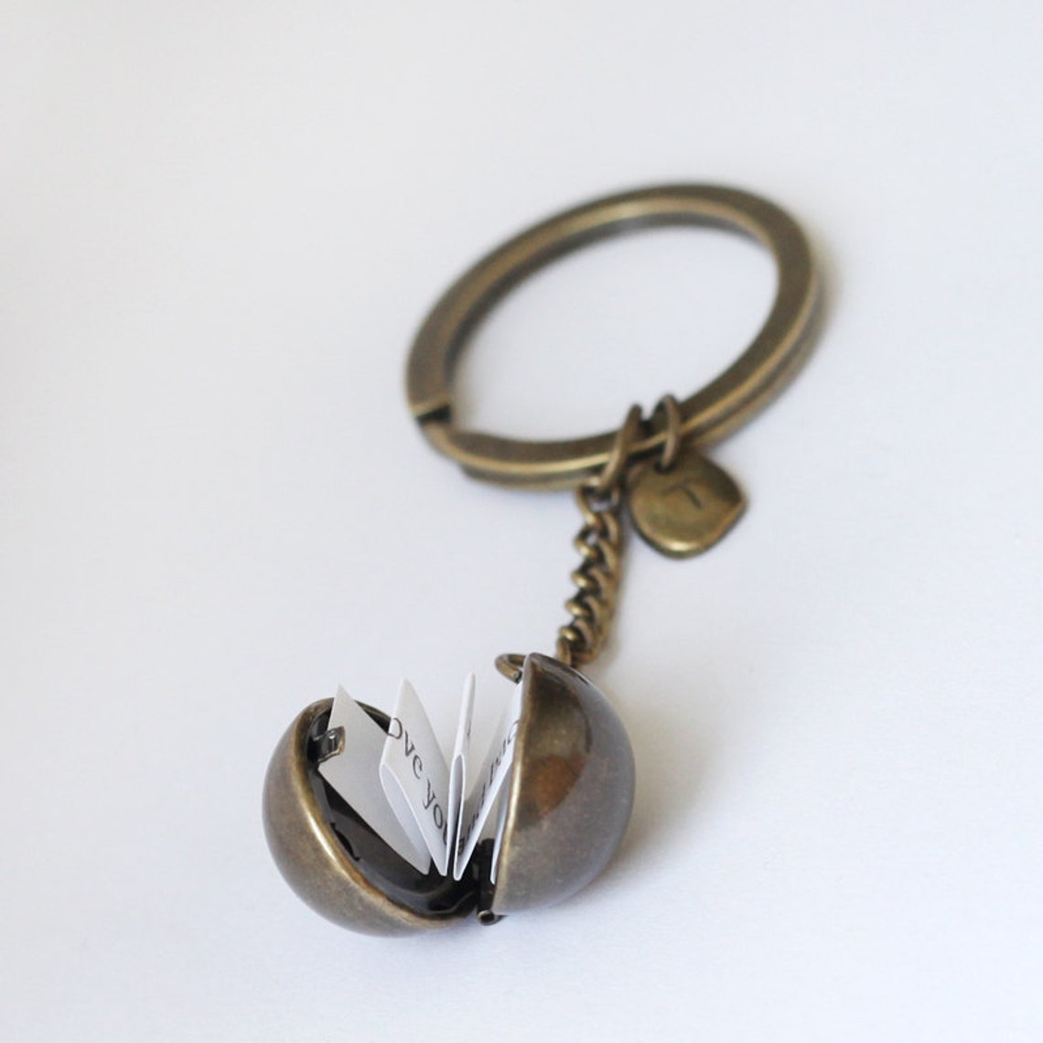 Antique brass Secret Message keychain jewelryPersonalized Etsy